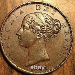 1841 Uk GB Great Britain Half Penny Coin