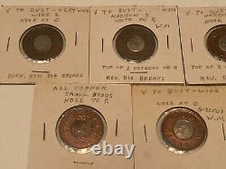 1844 Great Britain Victoria Model Bi-Metallic Penny Collection (19 Pieces)