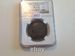 1851 Great Britain Penny Far Colon NGC MS 61 Brown