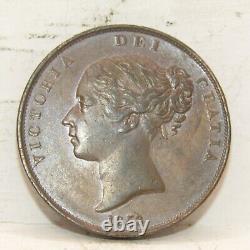 1853 One Penny Coin Queen Victoria One Penny Coin EXCELLENT GRADE #5