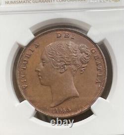 1854 Great Britain Penny NGC MS64BN Ornamental Trident