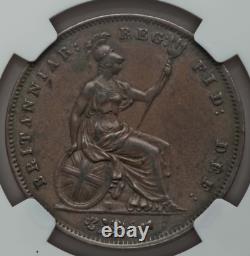 1854 Victoria Penny NGC AU50 BN Ornamental Trident Great Britain