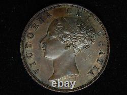 1856 Great Britain 1/2 Penny Double Die Obverse Error AU/UNC