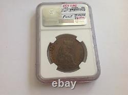 1856 Great Britain Penny Plain Trident NGC AU 50 Brown