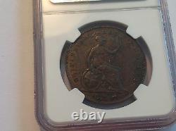 1856 Great Britain Penny Plain Trident NGC AU 50 Brown