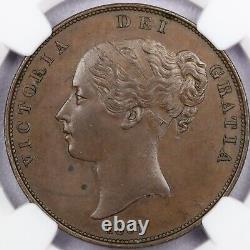 1857 Small Date Great Britain Penny NGC AU 58 BN