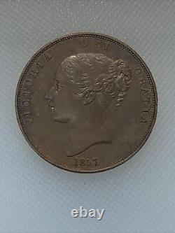 1857 great britain penny high grade Z1