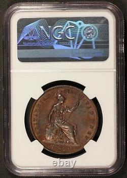 1858 Great Britain 1 One Penny Copper Coin NGC MS 63 BN KM# 739