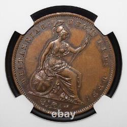 1858 Great Britain Penny AU 55 BN NGC (L0813)