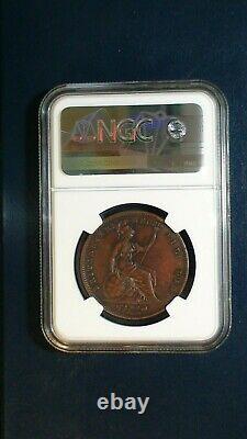 1858 Great Britain Penny NGC AU BURNISHED 1P Coin PRICED TO SELL NOW