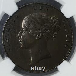 1858 Great Britain Penny NGC AU53 BN #