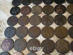 1860-1967 Large One Penny Metal UK Great Britain 79 Different Year Coins