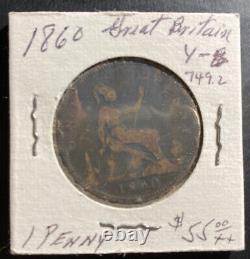 1860 Great Britain Florin Y -749. 2 1 Penny Coin