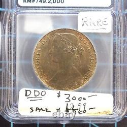 1860 Great Britain Penny MS 65 RB Rare Double Die Obverse