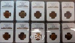 1860 to1967 UNC 109 Coins NGC Great Britain UK Half Penny Lot Near Complete