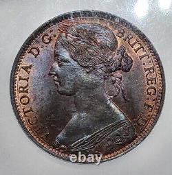 1861 Great Britain Penny ICG MS66RB Heavily Toned! Gorgeous Coin