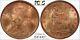1862 Great Britain Half Penny Pcgs Ms 64rb Scarce This Grade