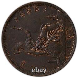 1862 Great Britain Penny 1D PCGS UNC Detail S-3954 WithO L. C. WYON Obverse
