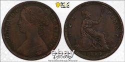 1863 CROSS 4 Great Britain Penny 1D PCGS Genuine Cleaned-VF Detail S-3954