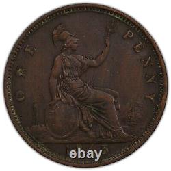 1863 CROSS 4 Great Britain Penny 1D PCGS Genuine Cleaned-VF Detail S-3954
