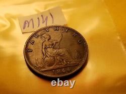 1864 Great Britain Farthing Coin IDm141