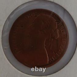 1866 Great Britain Victoria Penny. Rare Collectible Coin. Good Condition