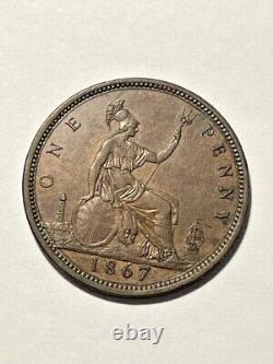 1867 Great Britain Large Penny XF/AU #21992