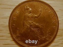 1869 Victorian Penny from Great Britain, GEF Condition! , Very Rare! F-59