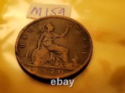 1870 Great Britain Half Penny Coin IDm159