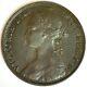 1874 H Great Britain Bronze 1/2 Penny Almost Uncirculated Die Cracks Victoria