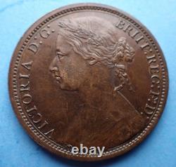 1874 One Penny, Victoria, Very Nice, as shown