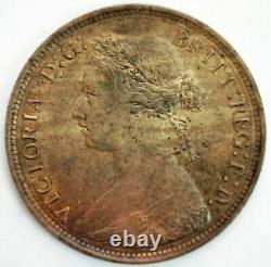 1879 Great Britain Bronze Half Penny 1/2c UK Coin Uncirculated Victoria Ruler