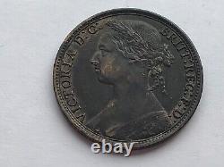 1880 1 One Penny Queen Victoria Bronze 9.45 g? 30.8 mm KM#? 755