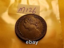 1880 Great Britain Farthing Coin IDm126