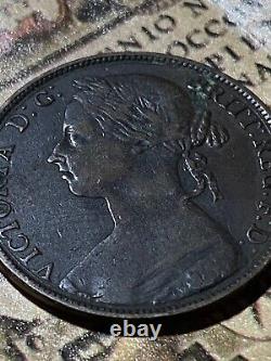 1884 One Penny Queen Victoria DGBRITTREGFD Great Britain UK World Coin