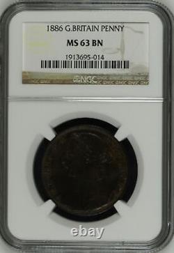 1886-Great Britain Penny-Victoria BN (MS 63-NGC)