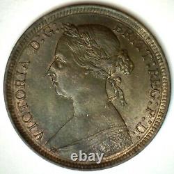 1887 Great Britain Bronze 1/2 Penny Coin Uncirculated Halfpenny Victoria Ruler