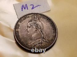 1887 Great Britain One Shilling Silver Coin IDm2