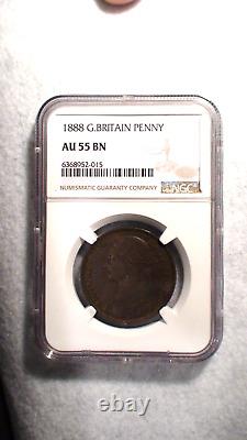 1888 Great Britain Penny NGC AU55 BN 1P Coin PRICED TO SELL NOW