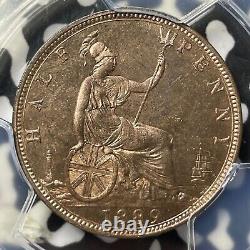 1889 Great Britain 1/2 Half Penny PCGS MS65RB Lot#G8001 Gem BU! S-3956