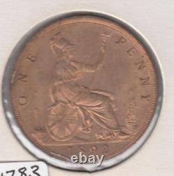 1892 Great Britain One Penny Coin Gem BU