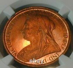 1895 Great Britain One Penny NGC MS 66 RD RARE in this Grade! (352)