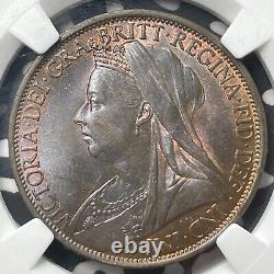 1896 Great Britain 1 Penny NGC MS62BN Lot#G8437 Nice UNC