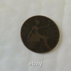1897 Victorian One Penny Queen Victoria Old Head UK 1d Coin Circulated