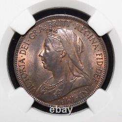 1898 Great Britain 1/2 Penny MS 62 BN NGC (L0816)