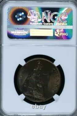 1899 Great Britain Penny. Hanover Victoria 1837-1901. NGC MS 64 BN. Nice Toning