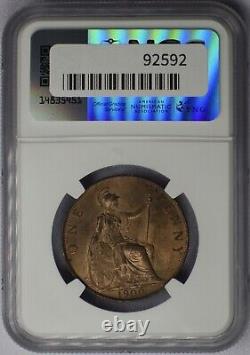 1900 Great Britain Penny NGC MS 64 RB