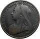 1900 Uk Great Britain United Kingdom Queen Victoria Genuine Penny Coin I80271