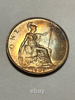 1901 Great Britain One Penny Unc+++ #16039