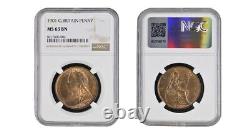 1901 Great Britain Queen Victoria Bronze 1 Penny NGC MS 63 BN